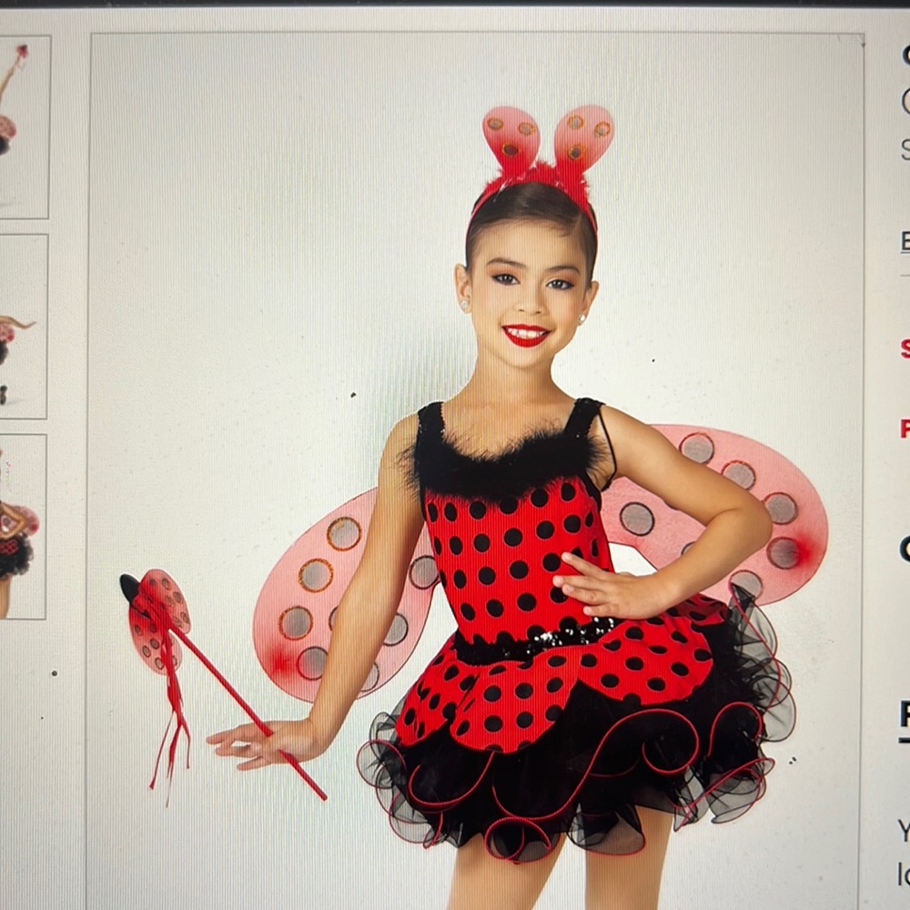 Gracie Lady Bug tutu New in bag. Tap jazz ballet. Halloween or dance